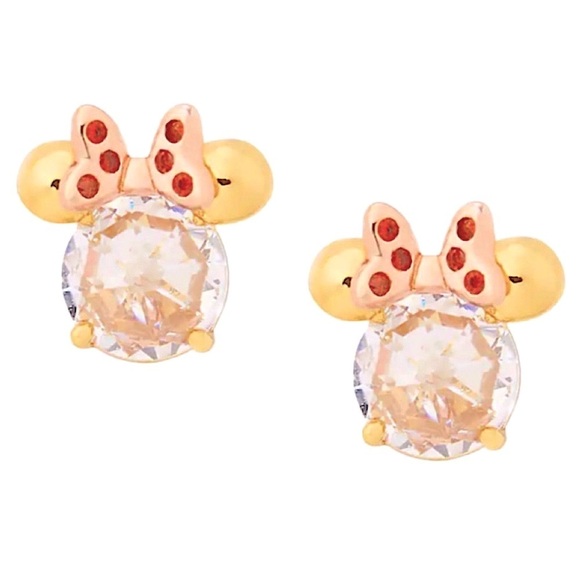 KATE SPADE • New York x Disney Minnie Mouse Stud Stone Gold Earrings - Picture 1 of 6